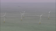 Windfarm Out At Sea Near Great Yarmouth