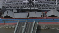 Russian Freighter Passing Through Sutton Swing Bridge C/U To Pull-Out On Ship Carrying On Down River Nene