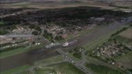 Russian Freighter Passing Through Sutton Swing Bridge C/U To Pull-Out On Ship Carrying On Down River Nene