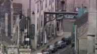 C/U Of 18Th C Sign Across Old Great North Road To Zoom Out On Stamford And Churches