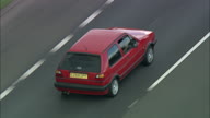Red Car C/U On Great North Road