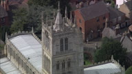 Melton Mowbray St.Mary'S Church C/U Then Zoom Out Over Town