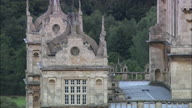 Wollaton Hall C/U Circling Shot Of Roof And Windows