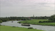 Newark-On-Trent - Reveal From Low Across River And Marina