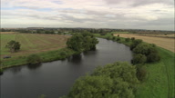 Low Shot Of River Trent With Barge