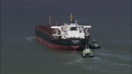 Tanker On Way To Immingham On Humber Estuary C/U From Behind
