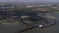 High Shot Mounds Of Petroleum Coke At Humber Refinery And Lindsey Oil Refinery Being Transported