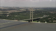 Humber Suspension Bridge C/U And Pass Over The Top Then C/U On Tower And Road