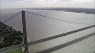High Shot Of Humber Suspension Bridge Directly Down