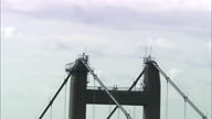 C/U Of Humber Suspension Bridge Tower Then Zoom Out