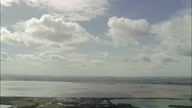 Pan Shot Of Humber Estuary With Clouds And Shadows On Water