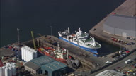 Aberdeen And Port With Oil Rig Stuff