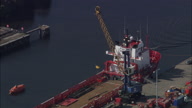 Aberdeen And Port With Oil Rig Stuff