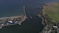 Aberdeen And Port With Oil Rig Stuff