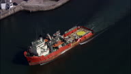 Aberdeen And Port With Oil Rig Stuff