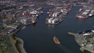 Aberdeen And Port With Oil Rig Stuff