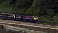 Diesel Express Train Out Of Teignmouth Along Dawlish Section