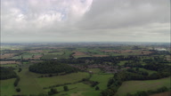 Dorset Countryside With Blue Sky And Fluffy Clouds
