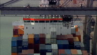 Container Port And Ship By Cranes