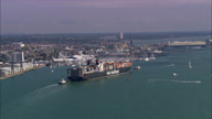 Container Ship On Way To Southampton Water