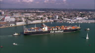 Container Ship On Way To Southampton Water