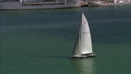 Racing Yacht On Way To Southampton Marina