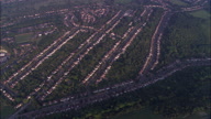 Directly Down On Commuter Train Through Suburbs Near Purley