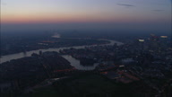 Dusk Down Thames To West By Canary Wharf