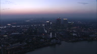 Dusk Down Thames To West By Canary Wharf