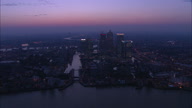 Dusk Down Thames To West By Canary Wharf