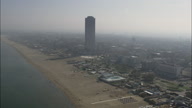 Cesenatico With Beach And Tall Block Of Flats Right By The Seaside