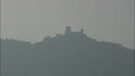 Extreme Wide Of San Marino Castle On Top Of Hill  Titano Mount
