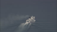 Long Lens Shot Of Ferry Out Of Ancona Port