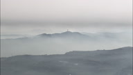 Mist Shrouds Hilltop Town Near Marche Adriatic Coast