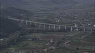 Pull Out From A14 Motorway Viaduct Near Coast Of Abruzzi To Reveal Countryside