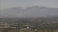 Big Wide Of Abruzzi Countryside With Maiella Mountain Range In The Far Background