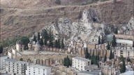 Cemetry At Caltanissetta With Ruins Of Castle Of Pietrarossa