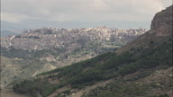 Calascibetta And Enna On Top Of Hills