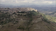 Enna With Lombardia Castle In Foreground