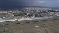 Fly Over Catania Airport With Terminal And Planes On Apron