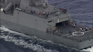 Italian Warship And Support Vessel In Straits Of Messina