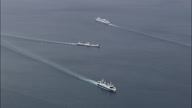 Ferries And Ships In The Straits Of Messina