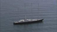 Four Masted Motor Yacht In Bay Of Naples Close