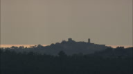 Wide Of Montemerano Hilltop Tuscan Town At Sunset