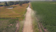 Flight Following Tanker With Dust Thrown Up