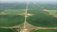 Flight Past Rows Of Circular Fields